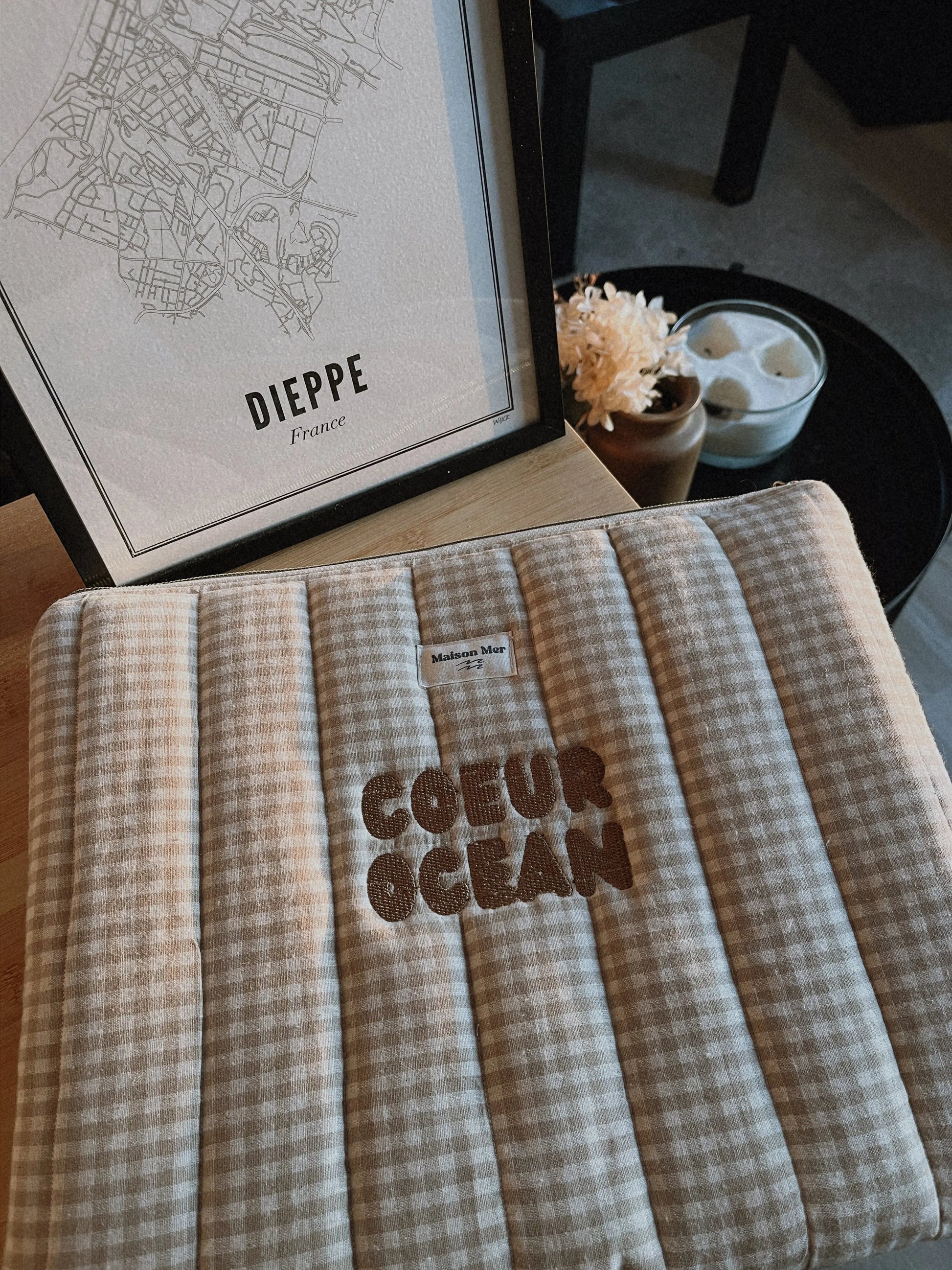 Housse d’ordinateur "coeur océan" 13 pouces Maison Mer