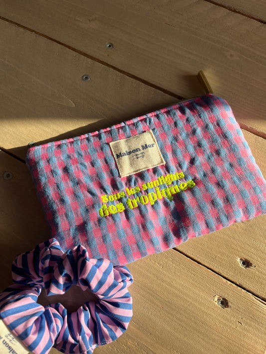 Pochette brodée "sunlights de tropiques"